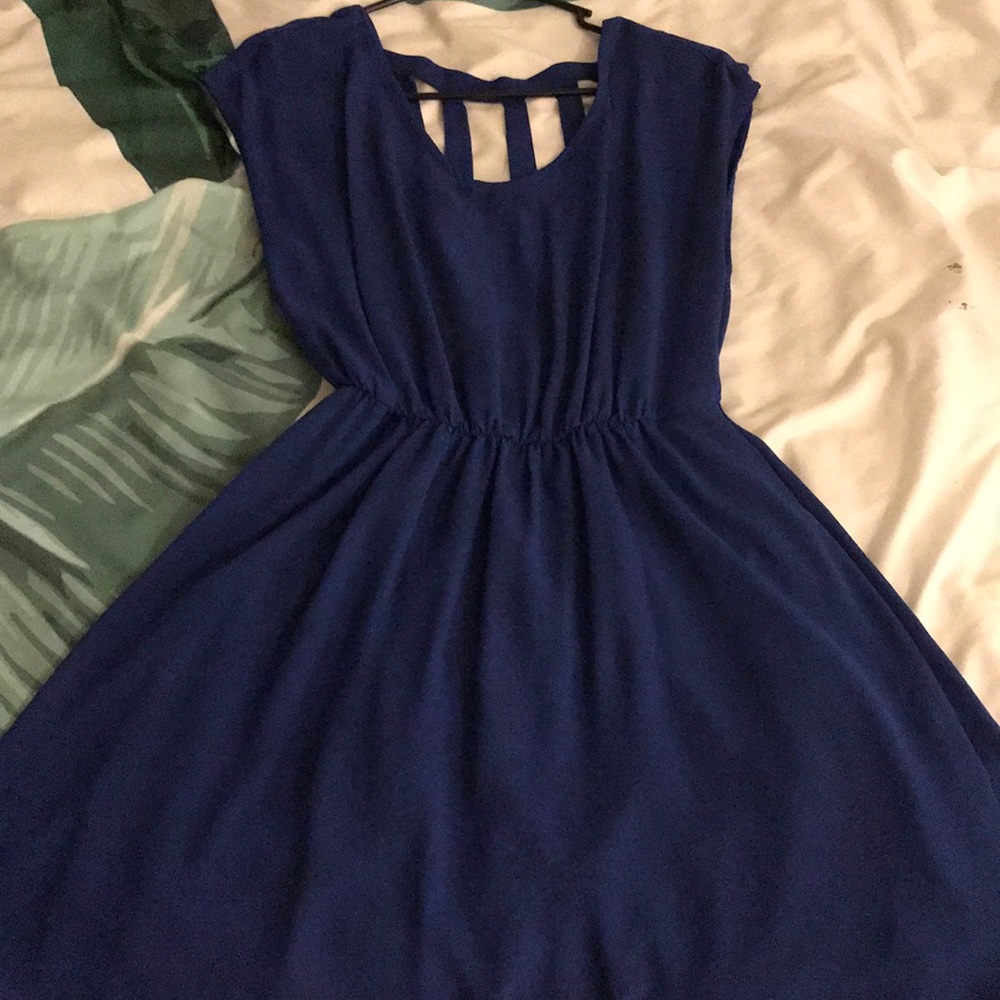 Lush blue back cut out dress